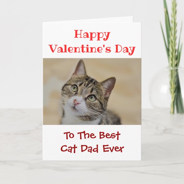 Valentines day Best Cat Pappa någonsin Pet Photo Helgkort (Framsida)