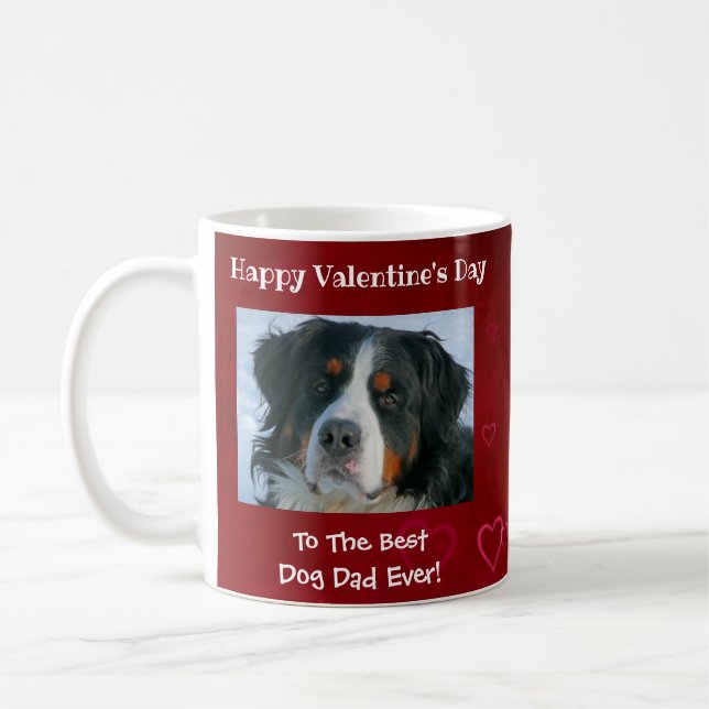 Valentines day Best Hund någonsin Cute Pet Photo Kaffemugg (Vänster)