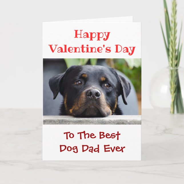 Valentines day Best Hund Pappa någonsin Pet Photo Helgkort (Framsida)