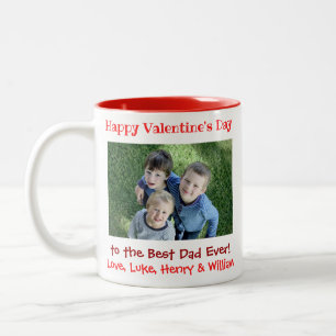 Valentines day Best Pappa någonsin cute Kids Photo Två-Tonad Mugg