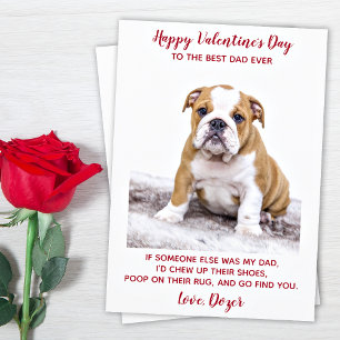 Valentines day Best Pappa någonsin Pet Hund Photo Julkort