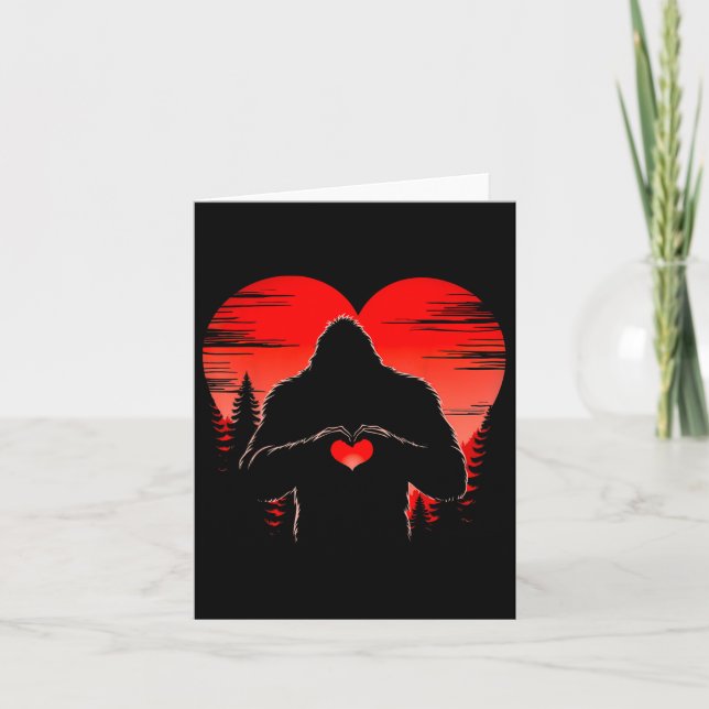 Valentines day Bigfoot presenterar För barn Sasqua Kort (Framsida)
