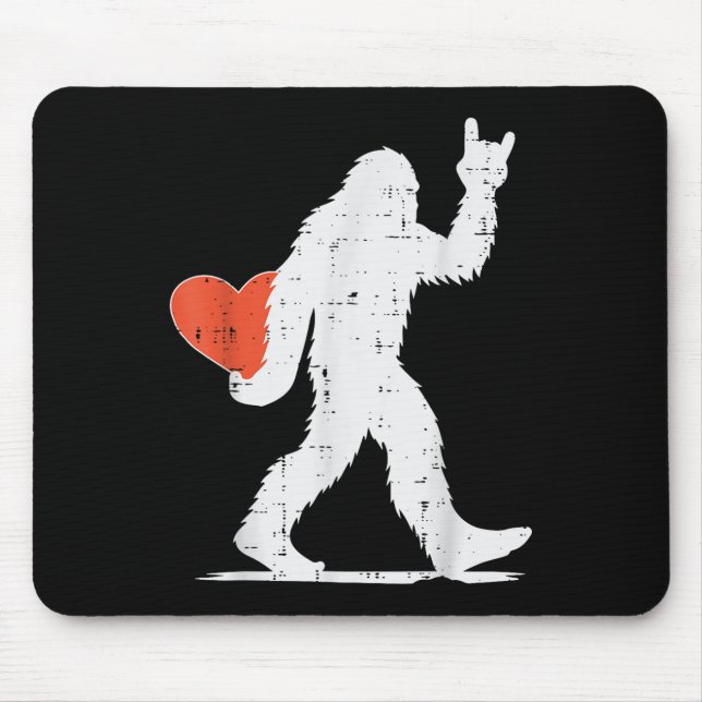 Valentines day Bigfoot Sten Heart Sasquatch Women Musmatta (Framsidan)