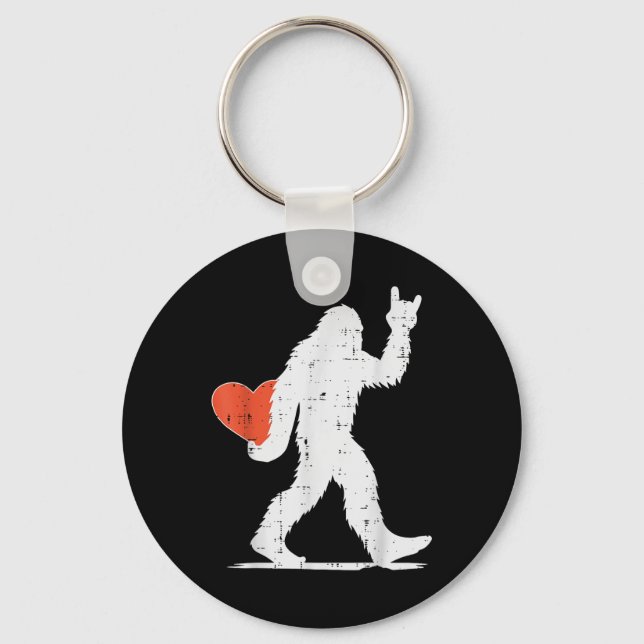 Valentines day Bigfoot Sten Heart Sasquatch Women Nyckelring (Framsida)