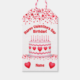 Valentine's Day Birthday Cake Custom Candles Presentetikett