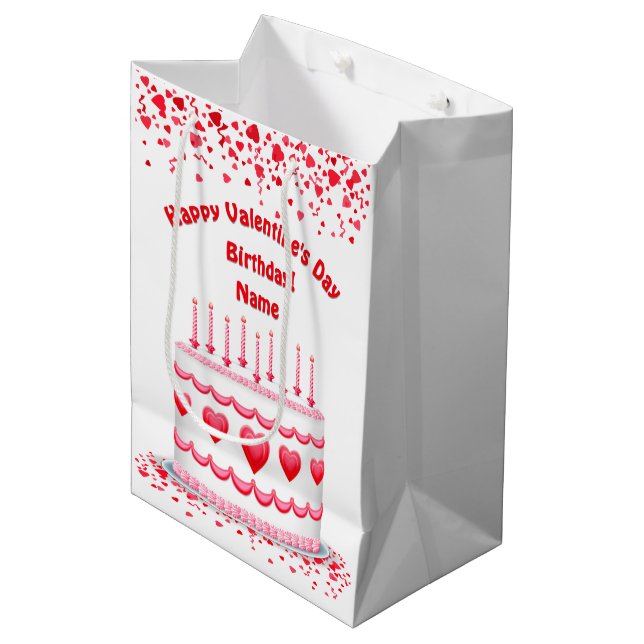 Valentine's Day Birthday Cake Customizable Candles (Framsidan Vinklad)