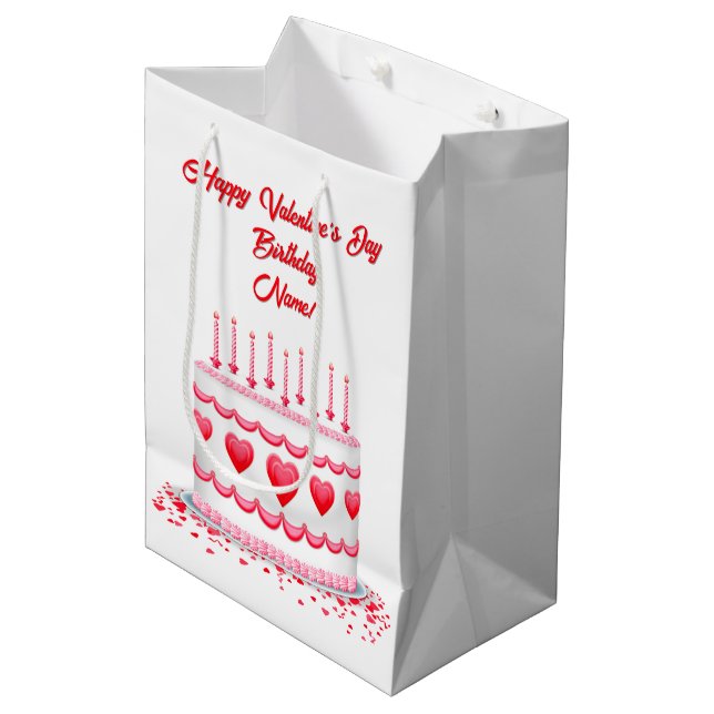 Valentine's Day Birthday Cake Customizable Candles (Framsidan Vinklad)