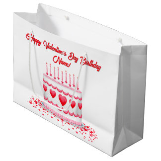 Valentine's Day Birthday Cake Customizable Candles