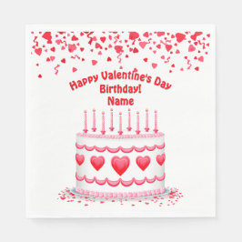 Valentine's Day Birthday Cake Customizable Candles Pappersservett