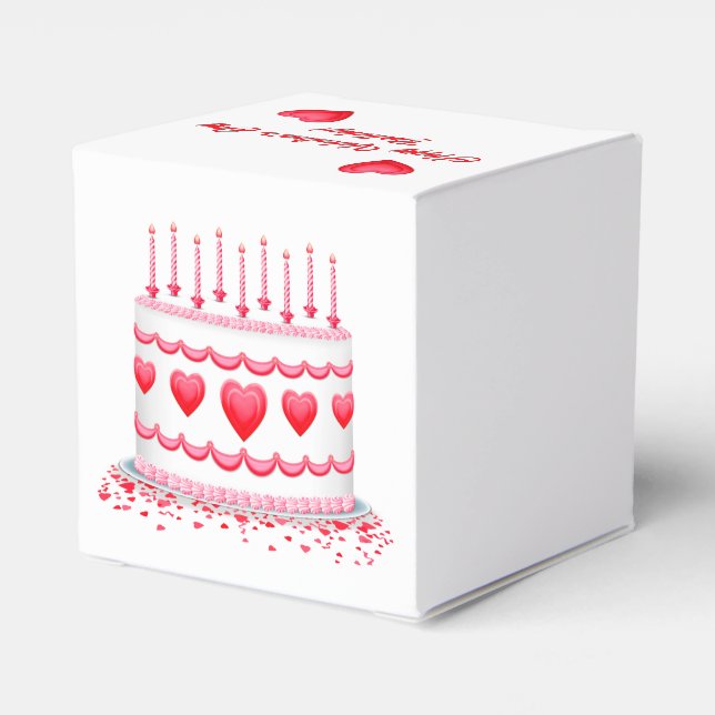 Valentine's Day Birthday Cake Customizable Candles Presentaskar (Baksidan Sidan)