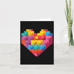 Valentines day Blocks Heart Bricks Boys Girls Kids Kort