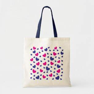 Valentines day Blue Rosa Cute Hearts Mönster Tygkasse