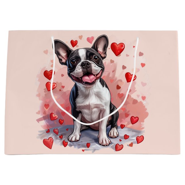 Valentines day Boston Terrier Hund (Framsidan)