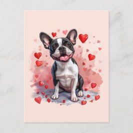 Valentines day Boston Terrier Hund Vykort