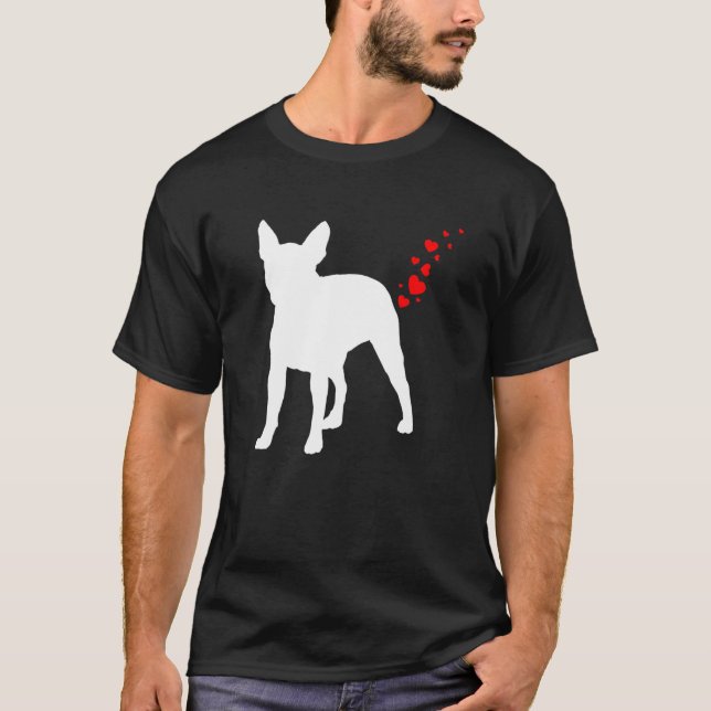Valentines day Boston Terrier Owner Heart Hund Far T Shirt (Framsida)