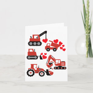 Valentines day Boys Kids Småbarn Construction Truc Kort
