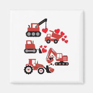 Valentines day Boys Kids Småbarn Construction Truc Magnet