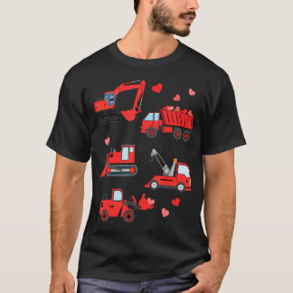 Valentines day Boys Kids Småbarn Construction Truc T Shirt