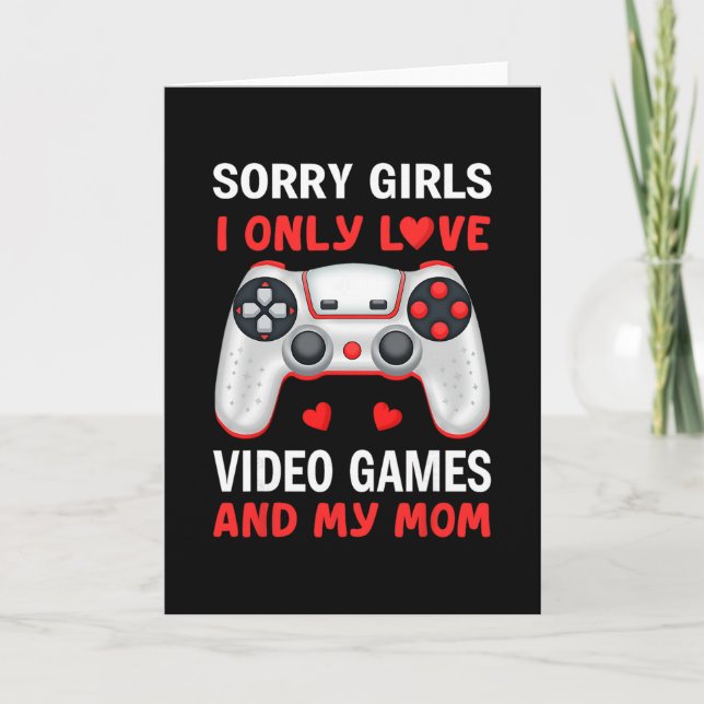 Valentines Day Boys Kids Son Video Games Funny Gam Kort (Framsida)