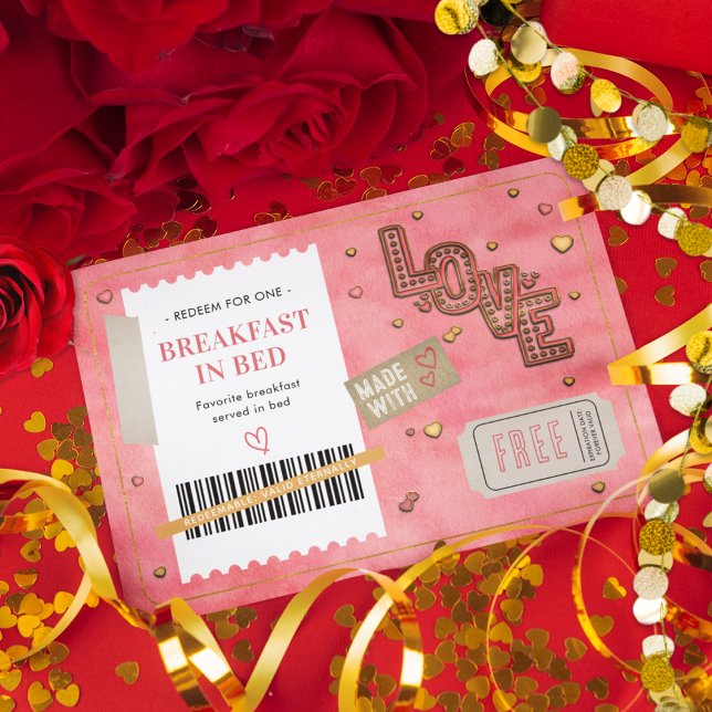 Valentine's Day Breakfast Bed Love Couples Coupon (Skapare uppladdad)