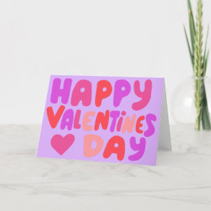 Valentines day Bubble Brev Groovy Curvy Retro Kort
