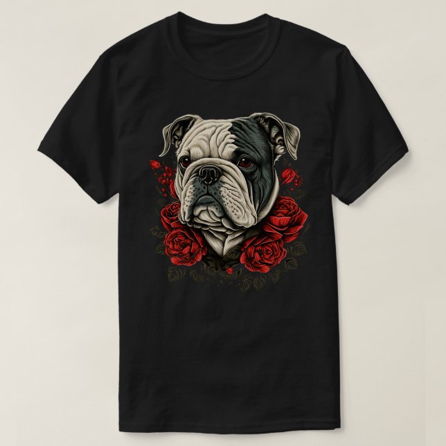 Valentines day Bulldog 3 T Shirt (Design framsida)