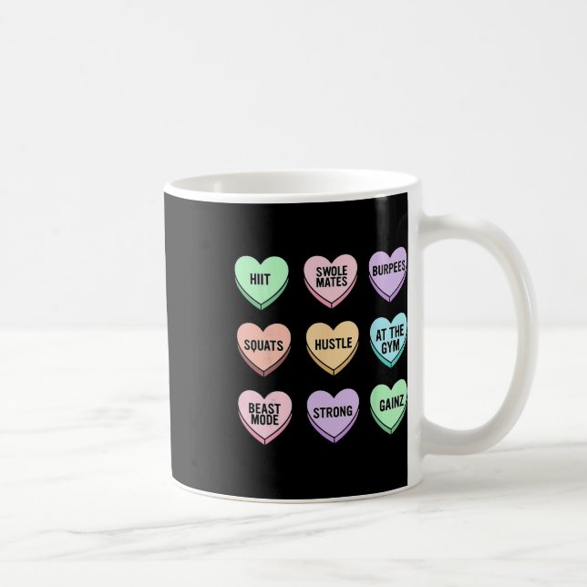 Valentines day Candy Heart Bodybuilding Fitness Co Kaffemugg (Höger)
