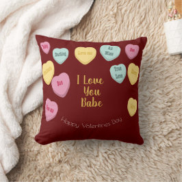 Valentines day | Candy Hearts Conversation Photo Kudde