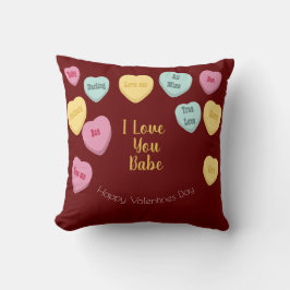 Valentines day | Candy Hearts Conversation Photo Kudde
