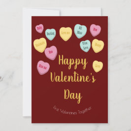 Valentines day | Candy Hearts HBT Roligt Photo Julkort