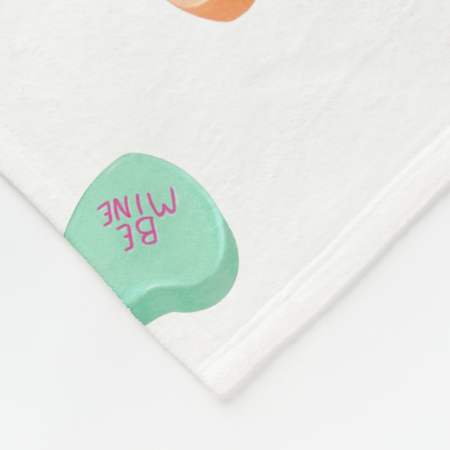 Valentines day Candy Hearts Mönster Fleecefilt (Hörn)