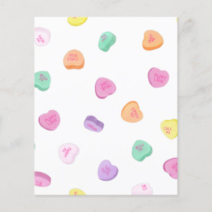 Valentines day Candy Hearts Mönster Flygblad
