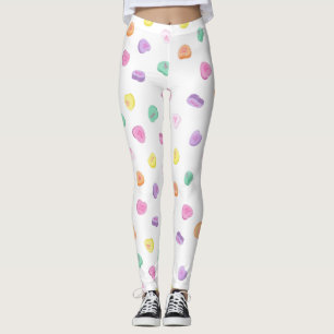 Valentines day Candy Hearts Mönster Leggings