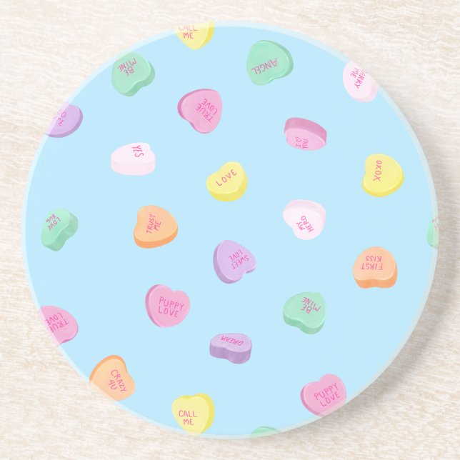 Valentines day Candy Hearts Mönster Underlägg (Framsidan)