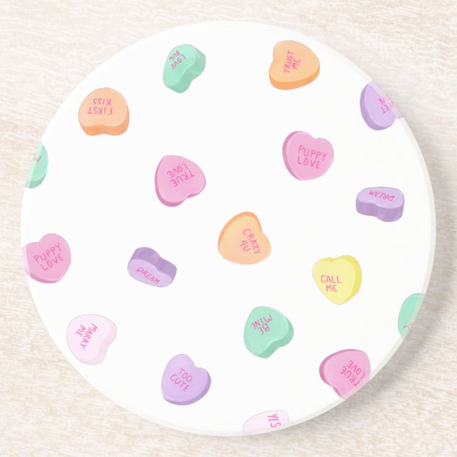 Valentines day Candy Hearts Mönster Underlägg (Framsidan)