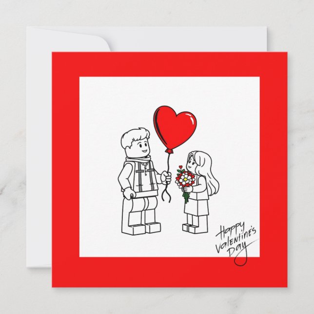 Valentines Day Card Building Blocks Julkort (Framsida)