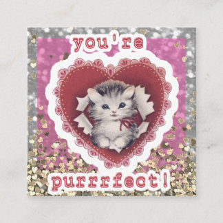 Valentine's Day Card for Classmates Fyrkantigt Visitkort