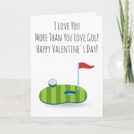 Valentines Day Card For Golfer Funny Golf Player Helgkort