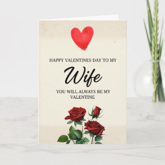Valentines Day Card for Wife, Happy Valentines  Helgkort