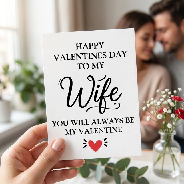 Valentines Day Card for Wife New Mom Personalized  Julkort (Valentines Day Card for Wife New Mom)