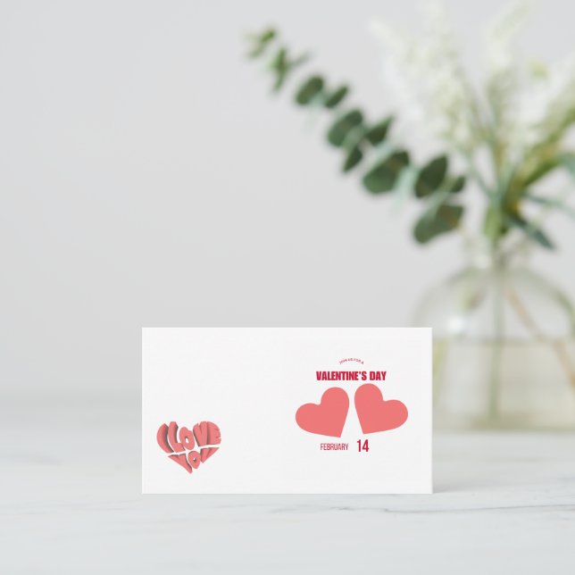 Valentine's Day card – Heartfelt & Elegant Visitkort (Stående Fram)