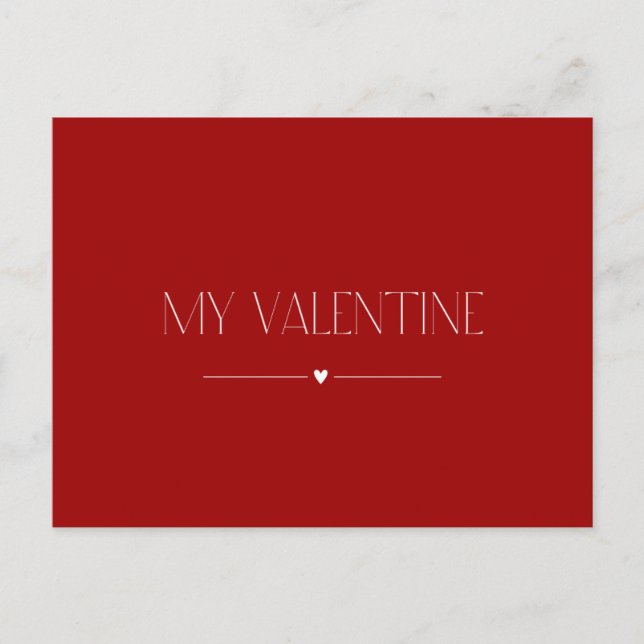 Valentines day Card "My Valentine" Vykort (Framsida)