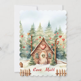 Valentine's Day card with Bear and custom text Julkort