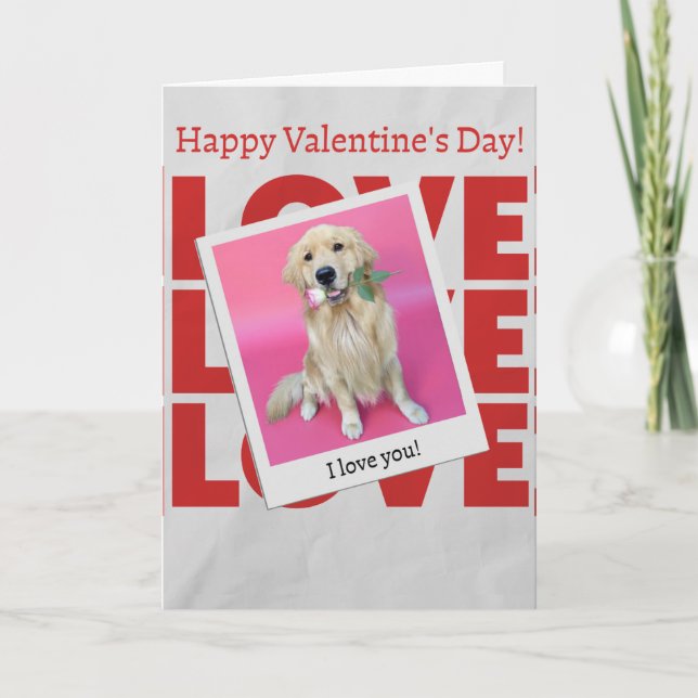 Valentine's Day card with dog Kort (Framsida)