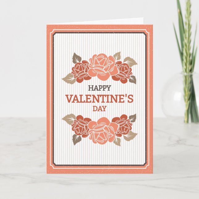 Valentine's Day Card With Roses Helgkort (Framsida)