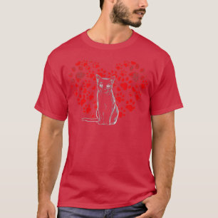 Valentines day Cat Lover Heart Tass Gift Cat Pappa T Shirt