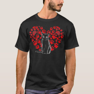 Valentines day Cat Lover Heart Tass Gift Cat Pappa T Shirt