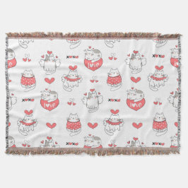 Valentines day Cats Filt