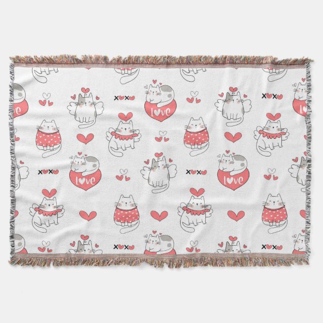 Valentines day Cats Filt (Framsidan)