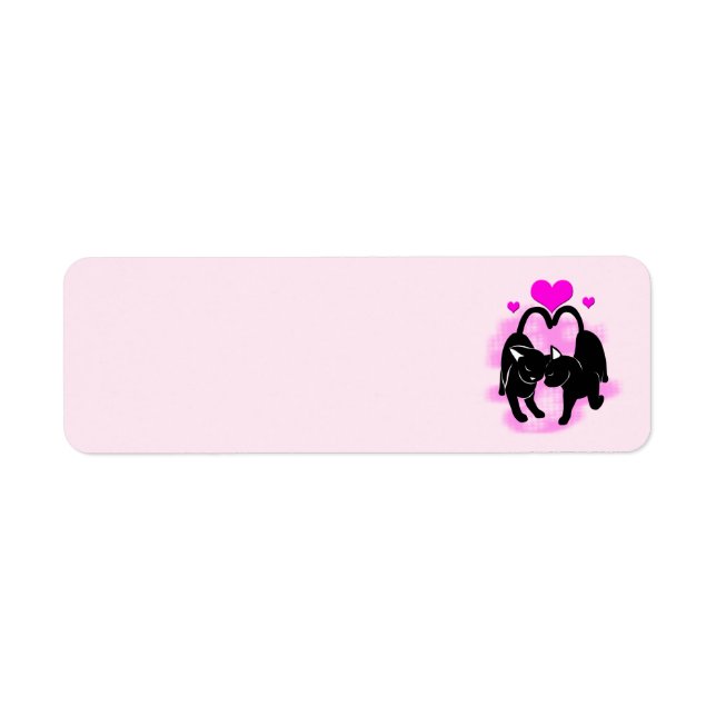 Valentines day Cats Returadress Etikett (Framsidan)
